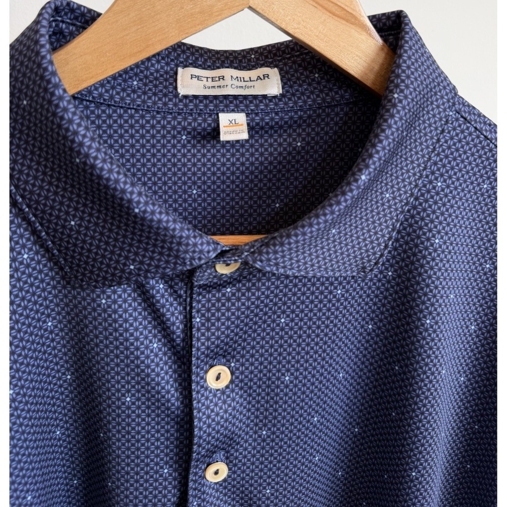 Peter Millar Summer Comfort Polo Shirt Mens XL Water Color 30A Golf Watercolor - Picture 3 of 6